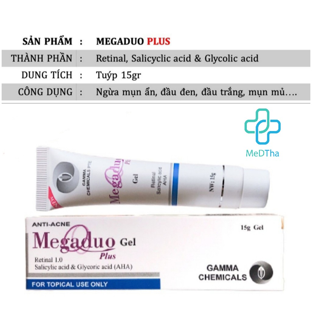 Megaduo Gel - Gel Hỗ trợ Giảm Mụn Trứng Cá, Mụn Ẩn, Mờ Thâm Mụn, Mờ Sẹo, Dưỡng Da (Tuýp 15g) [Chính Hãng]