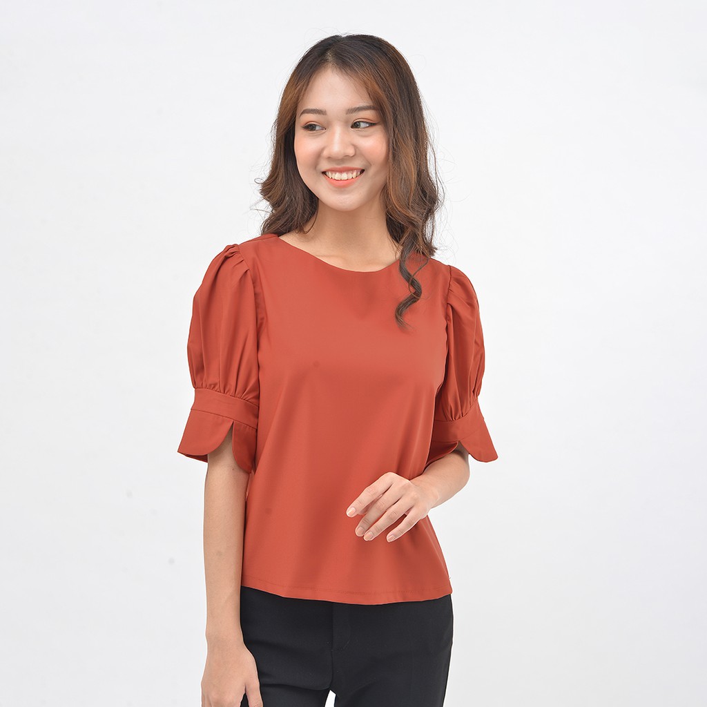 Áo kiểu nữ công sở bigsize thời trang Eden tay lửng - ASM135