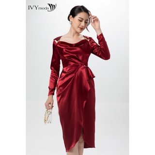 Đầm xếp cutout IVY moda MS 48B9143