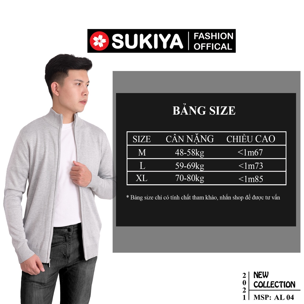 Áo cardigan nam SUKIYA hàng đẹp kiểu dáng hàn quốc AL04