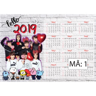 Lịch 2019 BTS (lịch dán tường)