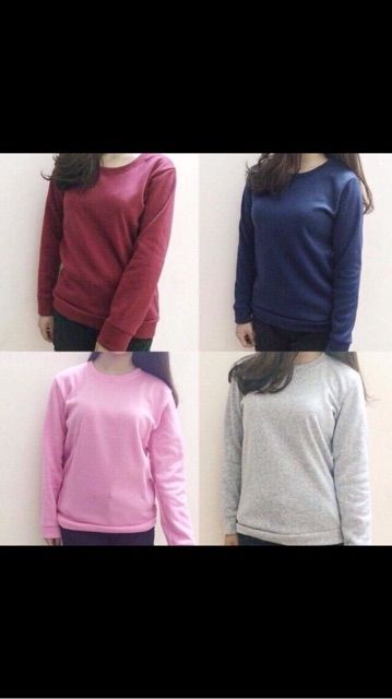 Áo nỉ màu trơn cho mùa đông âm áp