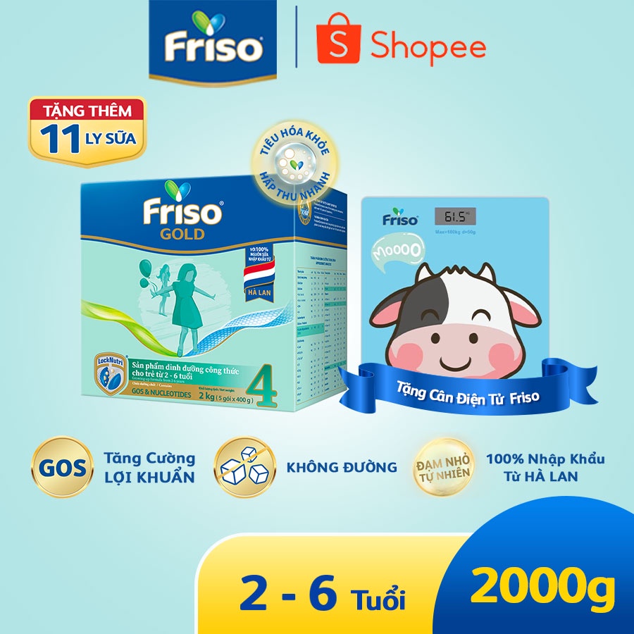 Sữa Bột Friso Gold 4 Hộp Giấy 2kg