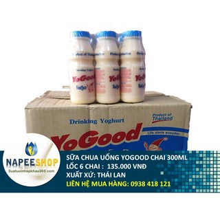 [LỐC 6 CHAI 300ML] SỮA CHUA UỐNG LÊN MEN VI SINH YOGOOD CHAI 300ML