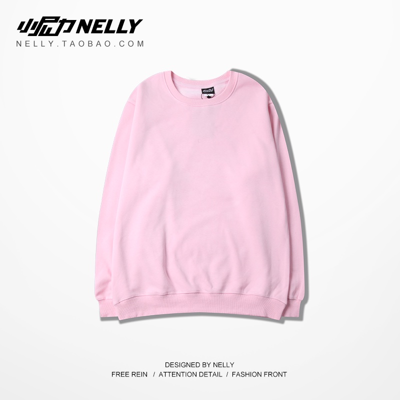 Áo Sweater Nỉ Nelly Heybig trơn màu hồng