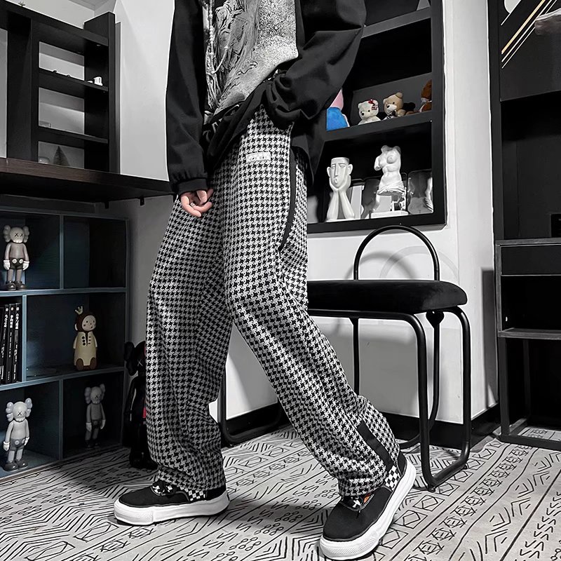 Quần Jogger In Họa Tiết Houndstooth Thời Trang Dành Cho Nam Size S-3XL