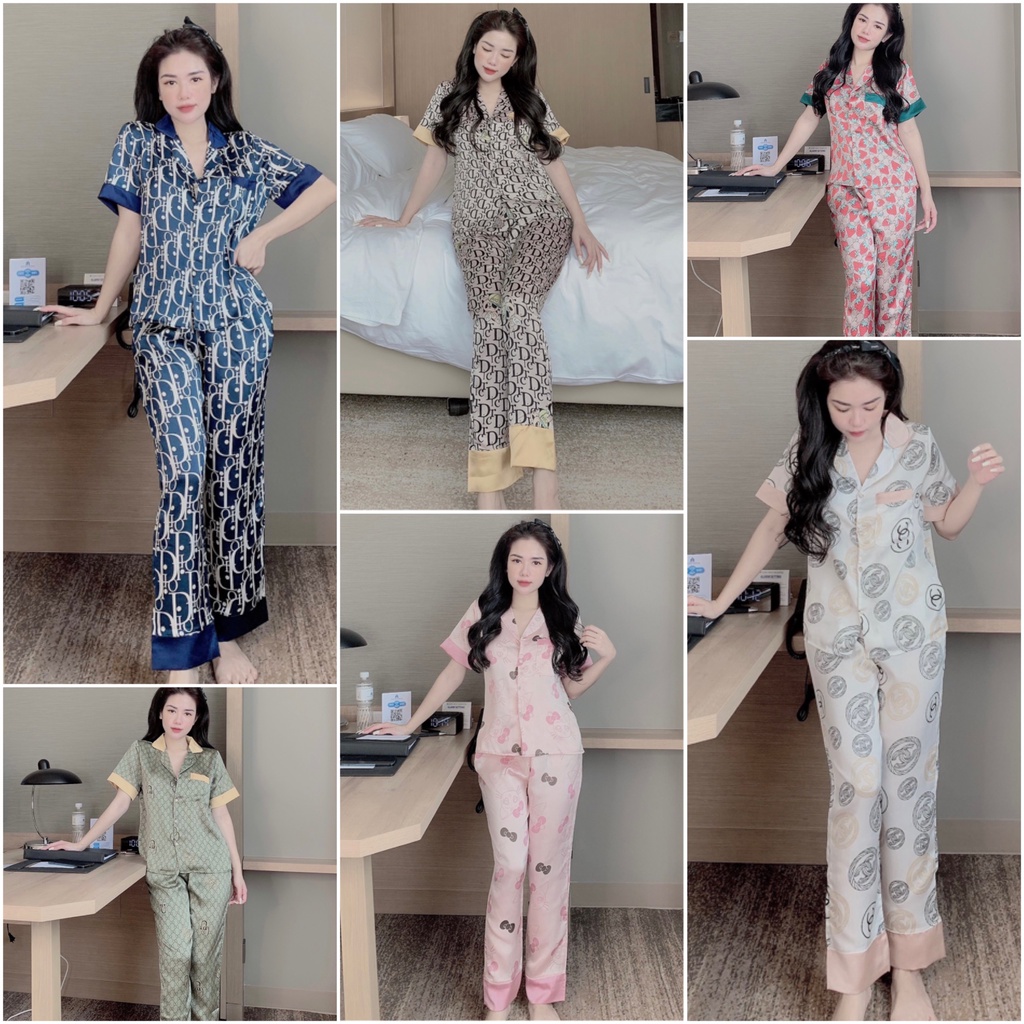 MẪU MỚI ☘Đồ Bộ Pijama - Bộ Lụa Tay Ngắn Chất Liệu Satin | BigBuy360 - bigbuy360.vn
