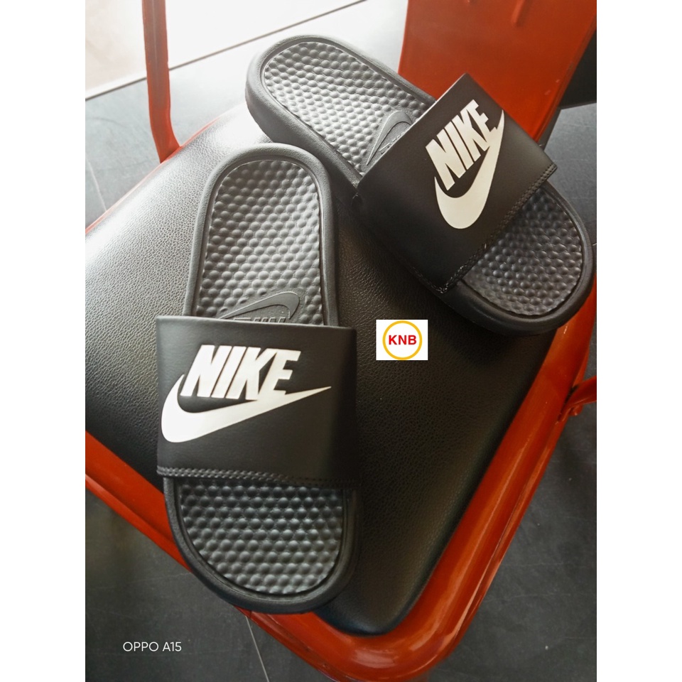 Dép nike nam nữ, dép quai ngang nam nữ unisex nike benassi cartoon ❤️FREESHIP + Hộp❤️ màu đen logo trắng