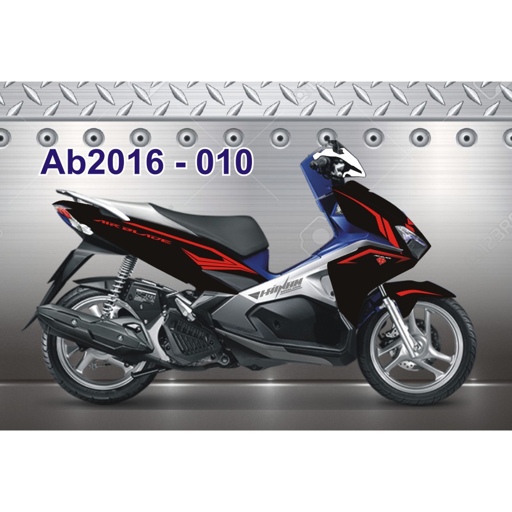 Tem Trùm Air Blade 2015 Đen Đỏ Nhiều Mẫu