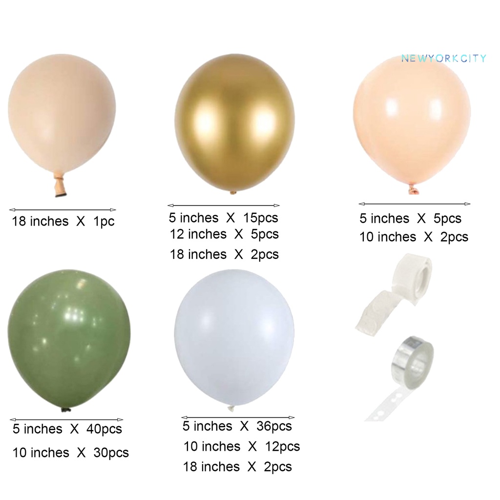 Set 152 Bóng Bay Bằng Latex Co Giãn Nhiều Kích Cỡ Dùng Trang Trí Tiệc Sinh Nhật