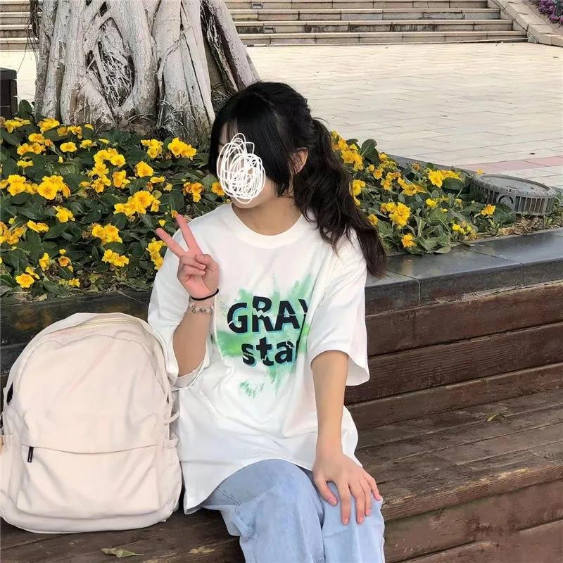 NRVP Áo Thun 100% Cotton Dáng Rộng Thời Trang Hàn Quốc Cho Nữ