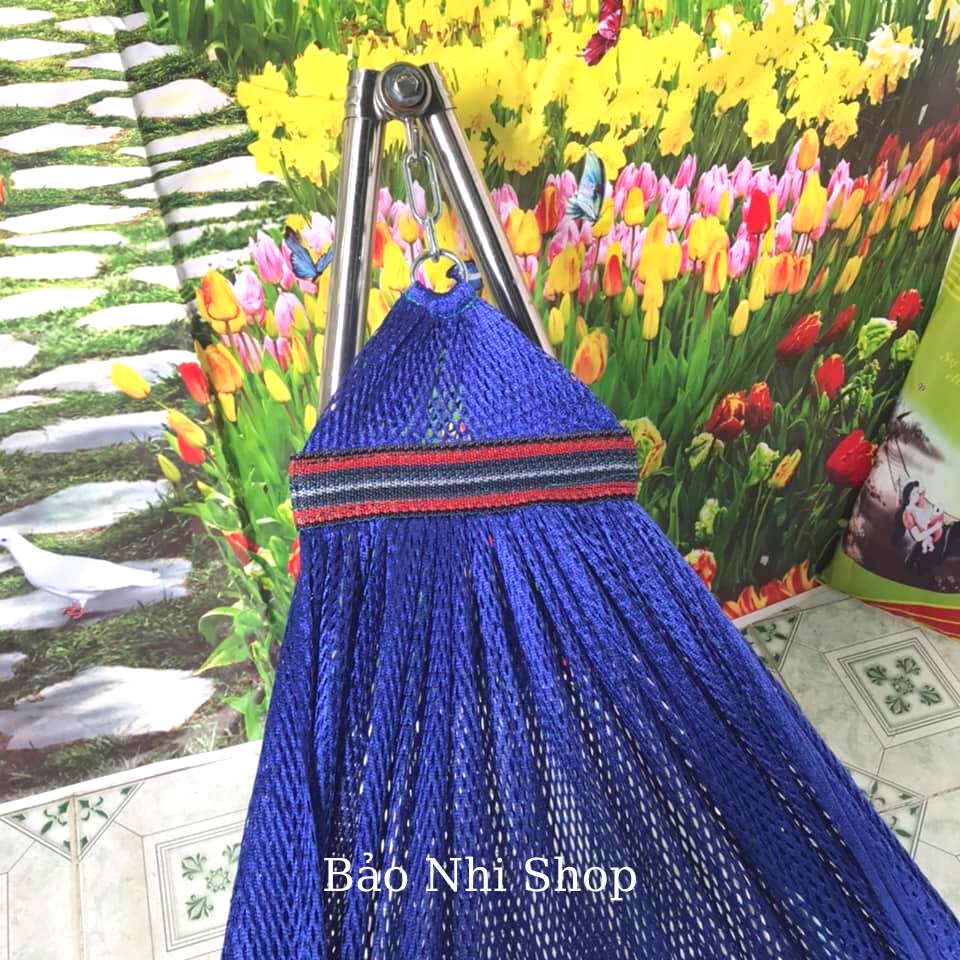 Võng lưới 2 lớp nẹp đầu , size 2m3 x 1m4 ,nẹp 2,4cm , võng lưới nẹp đầu cao cấp lưới dày đẹp