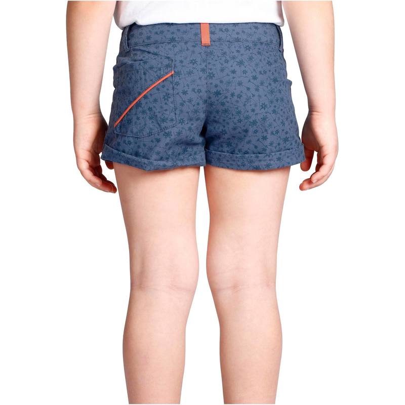 Quần short leo núi dã ngoại Decathlon QUECHUA Hike 500 cho bé gái - Họa tiết xám size 2 Tuổi