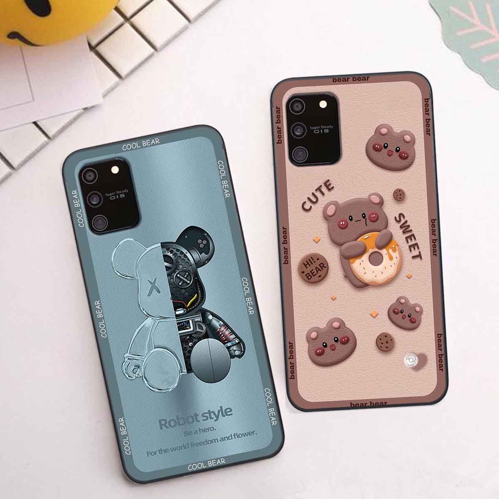 Ốp Samsung S10 Lite bear brick, gấu đáng yêu, dễ thương