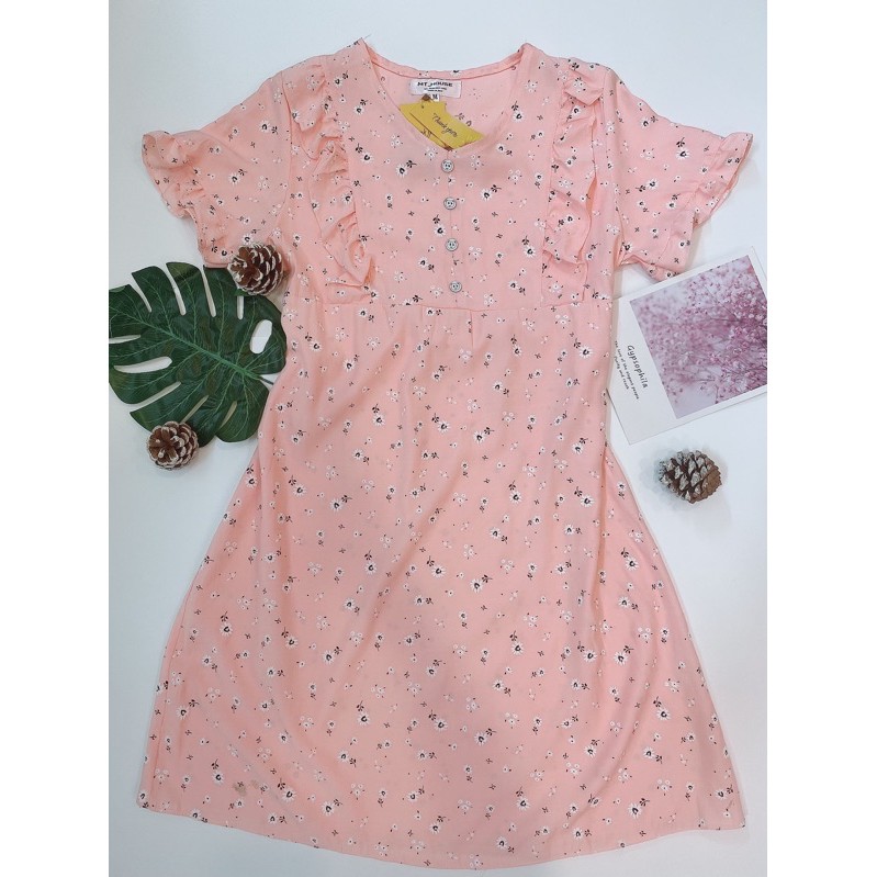 (Có video ảnh thật) ♥️♥️♥️ Váy ngủ tay bèo chất linen dễ thương(Có size cho mẹ bầu, dưới 60kg) | BigBuy360 - bigbuy360.vn