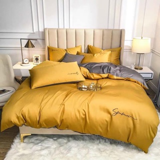 Bộ chăn ga gối lụa sumoi phối màu  4 món ( ib chọn size giừng)