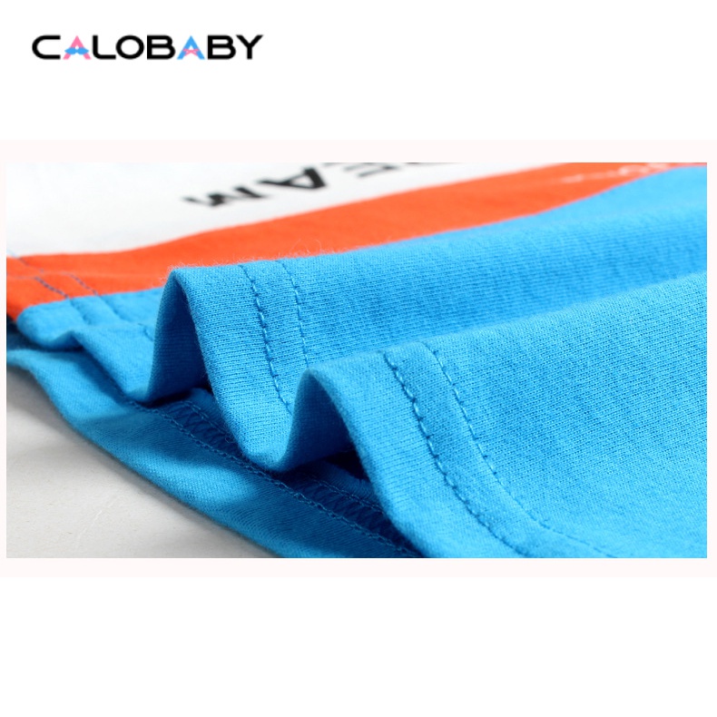 Hàng Mới Về Áo Thun Cotton Tay Ngắn In Chữ Tiếng Anh Màu Sắc Tương Phản Phong Cách Hàn Quốc Thời Trang Mùa Hè Cho Bé Trai