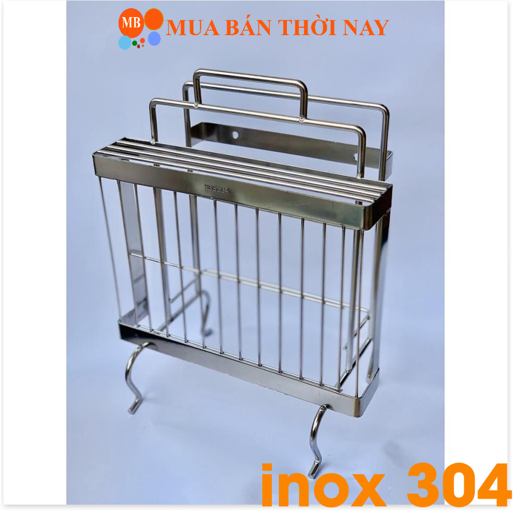 Kệ cài dao thớt inox 304 Để được 1 Thớt và Khe Dắt Dao