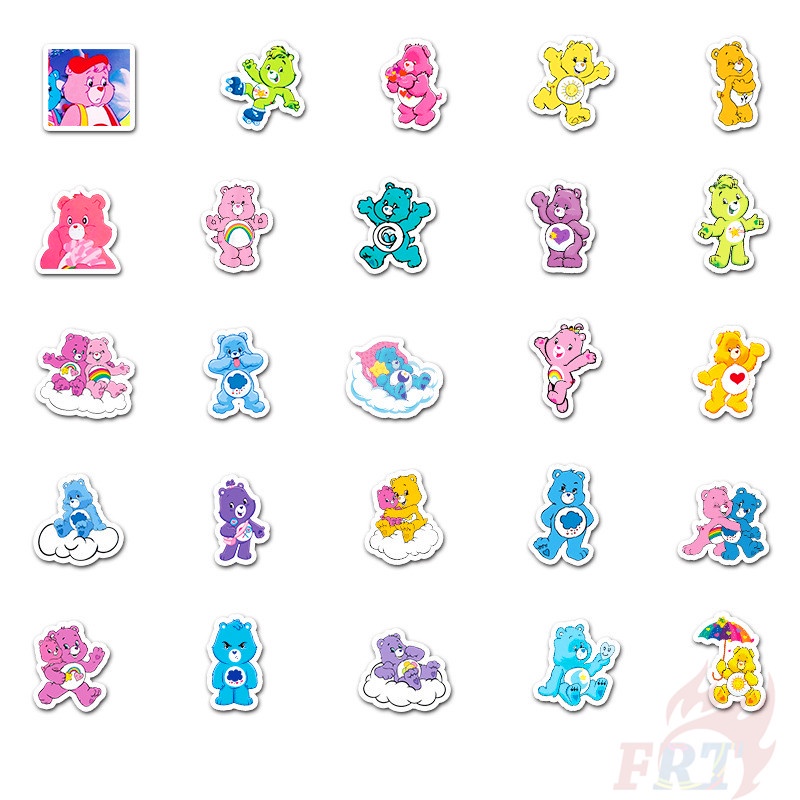 Set 50 nhãn dán hoạt hình Care Bears - Series 03 DIY hành lý laptop ván trượt thời trang