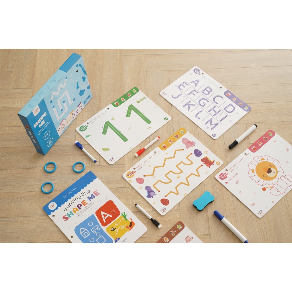 Giáo cụ Montessori cho bé Tập tô vẽ thông minh Shape Me 68 trang giúp bé làm quen cầm bút