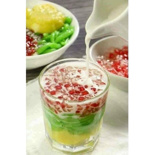 SET CHÈ SƯƠNG SA HẠT LỰU ĐẦY ĐỦ NGUYÊN LIỆU (set lớn 600g)