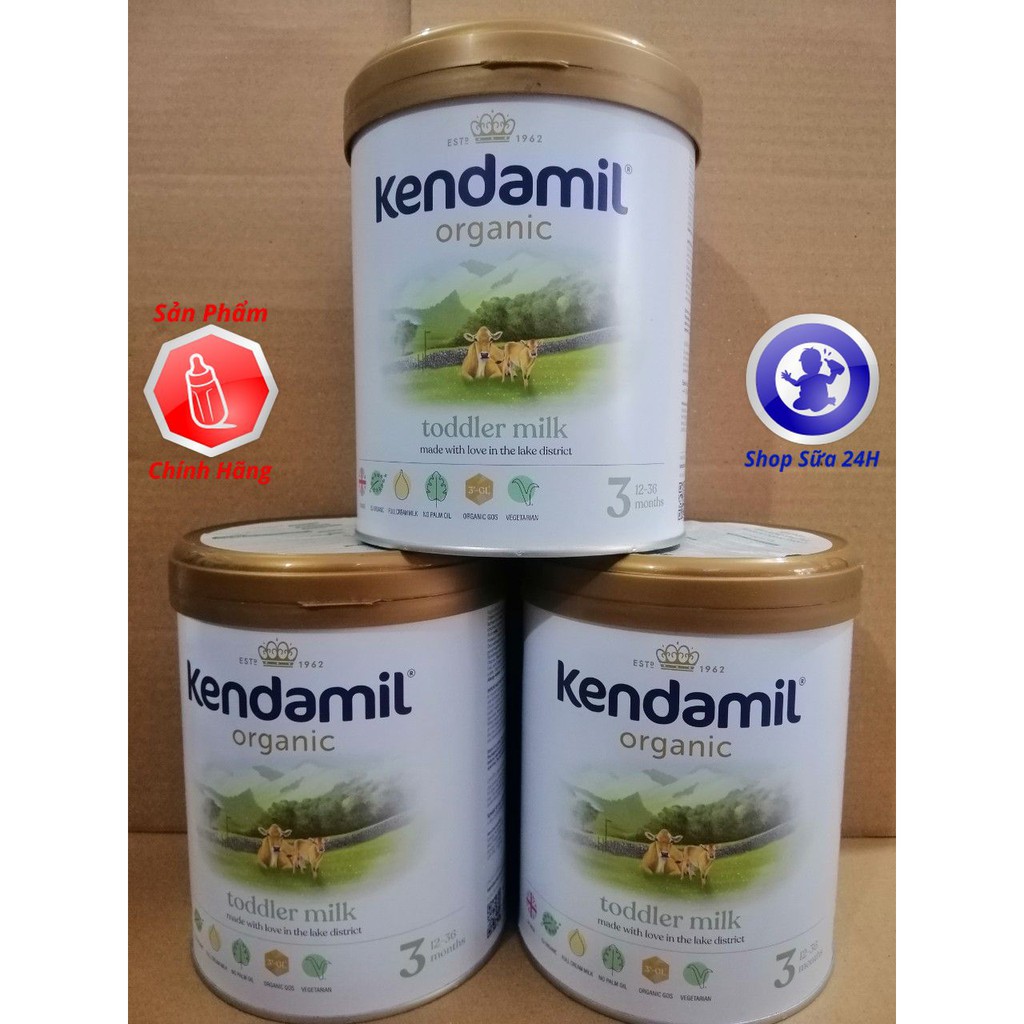 [MẪU MỚI] Combo 3 Lon Sữa Kendamil Organic Số 1, Số 2, Số 3 hộp 800g