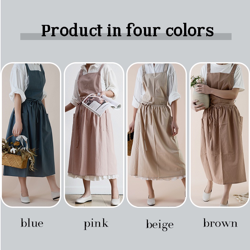 Tạp Dề Cotton Chống Thấm Nước Tiện Lợi Dành Cho Nhà Bếp