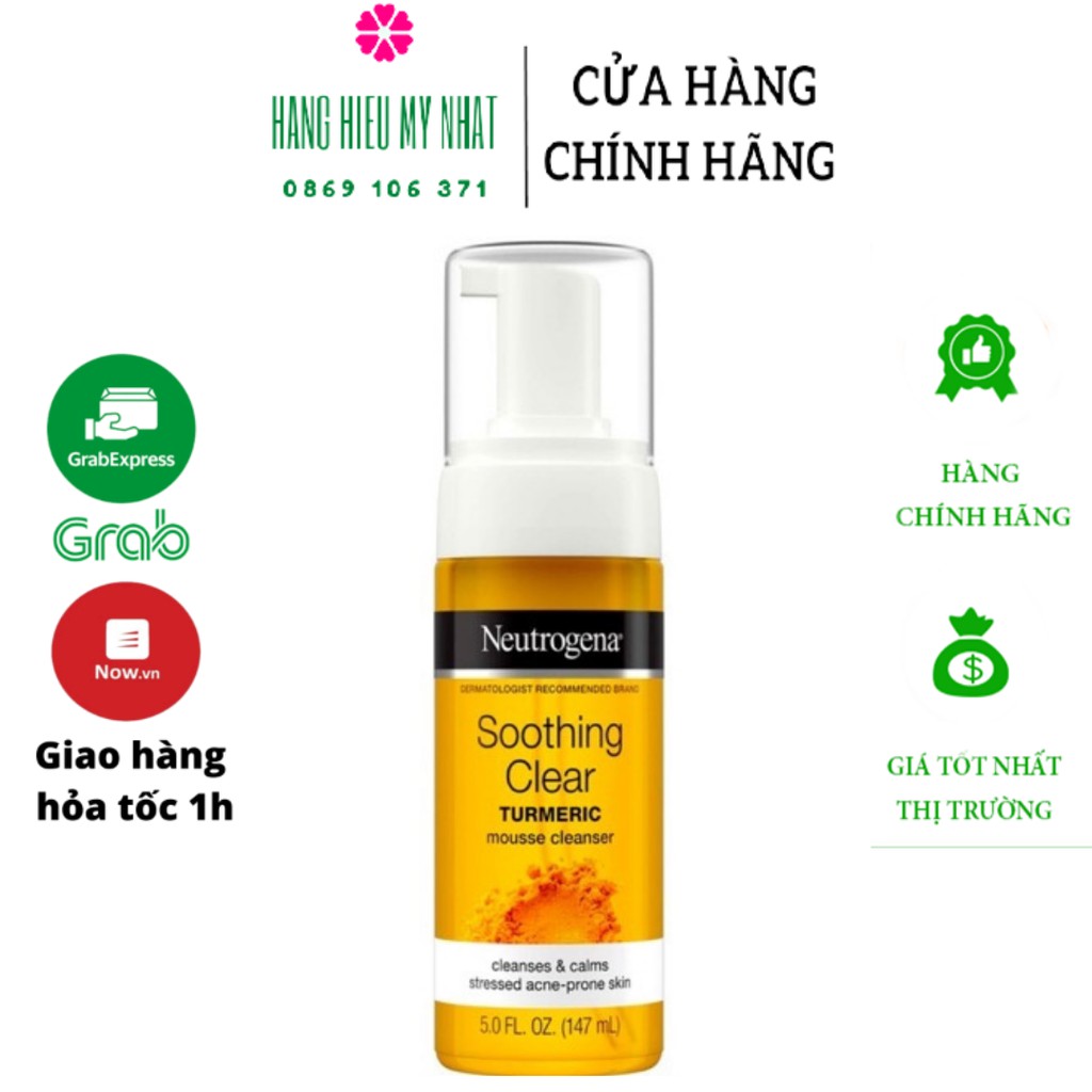 Sữa rửa mặt tạo bọt từ nghệ Neutrogena Calme Curcuma Mousse Nettoyante 150ml mờ thâm nhanh liền sẹo
