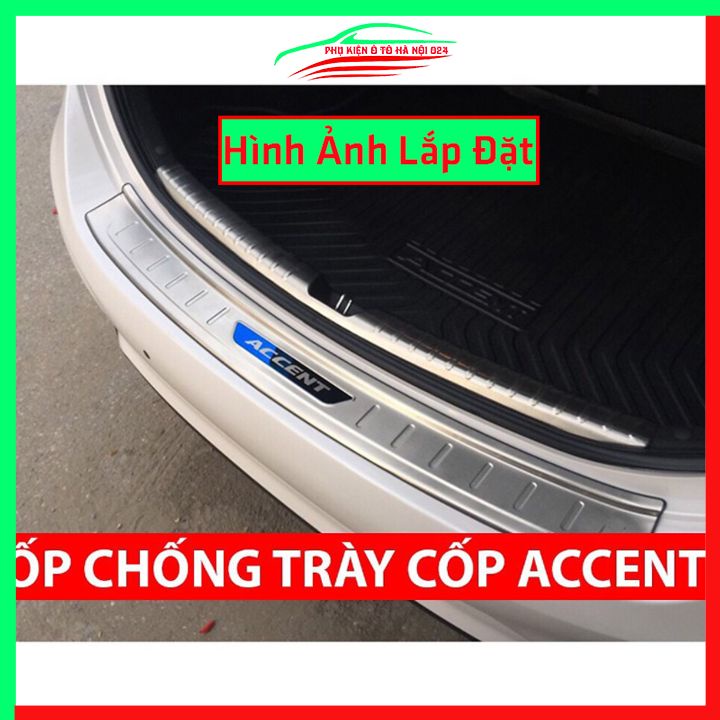 Ốp chống trầy cốp Accent 2018-2020 inox sáng bóng