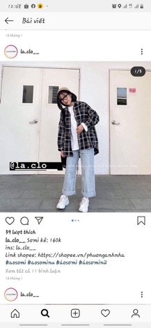 Áo sơmi kẻ oversize