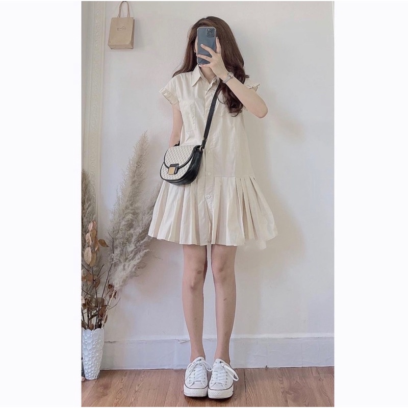 Váy sơmi thiết kế ĐUÔI CÁ phong cách Hàn Quốc (video/sẵn) | BigBuy360 - bigbuy360.vn