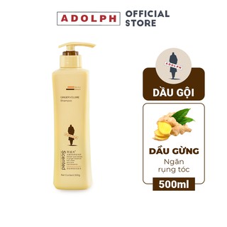 Combo 3 chai dầu gội gừng ngăn rụng tóc Adolph Ginger Volume Shampoo thúc đẩy mọc tóc, giúp tóc chắc khỏe