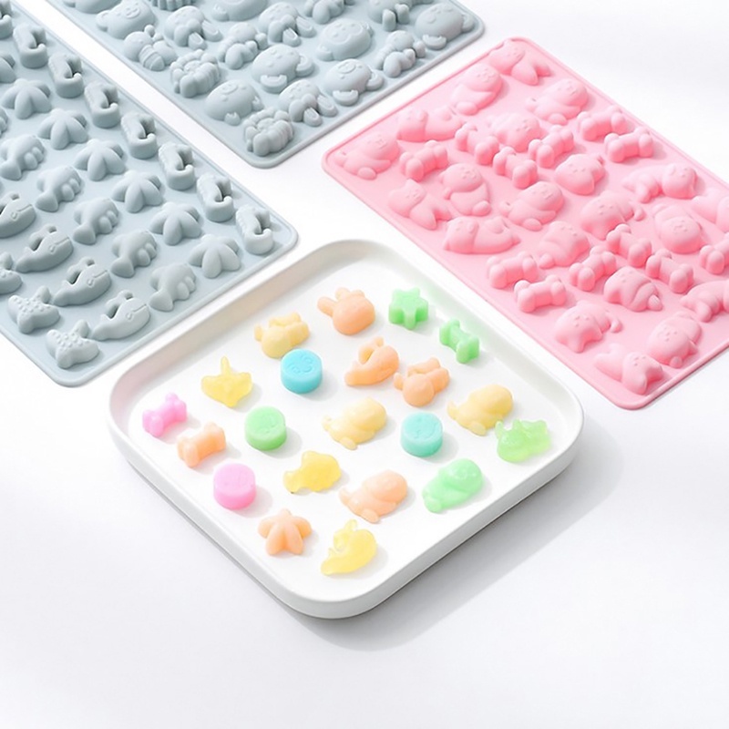 {FCC} Silicone Gummy Chocolate Cookie Baking Ice Cube Tray Cake Candy Jelly Mould{yancrane3.vn}