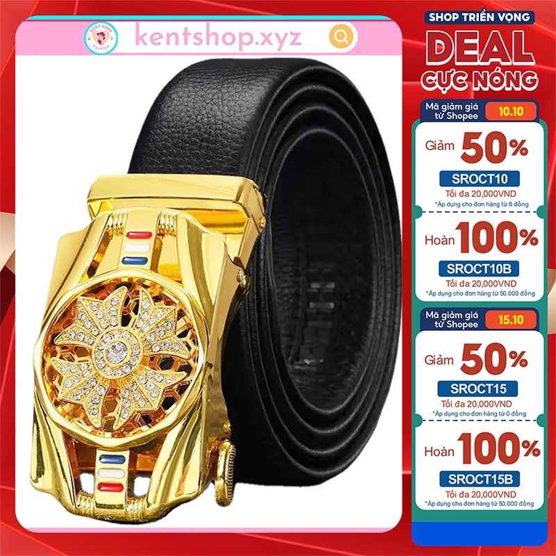 Thắt Lưng Da Nam Khóa Tự Động Cao Cấp Dây Nịt Nam Mặt Xoay Chính Hãng - Kent Shop