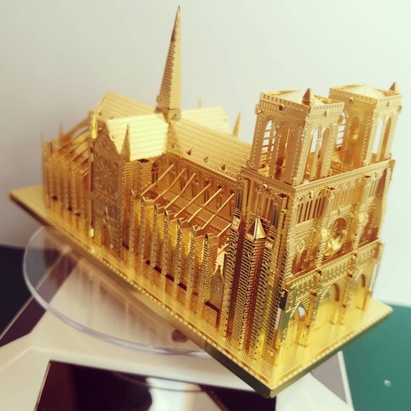 Mô hình kim loại 3D lắp ráp Nhà thờ Đức Bà Paris Vàng Notre-Dame de Paris [ Chưa lắp ]