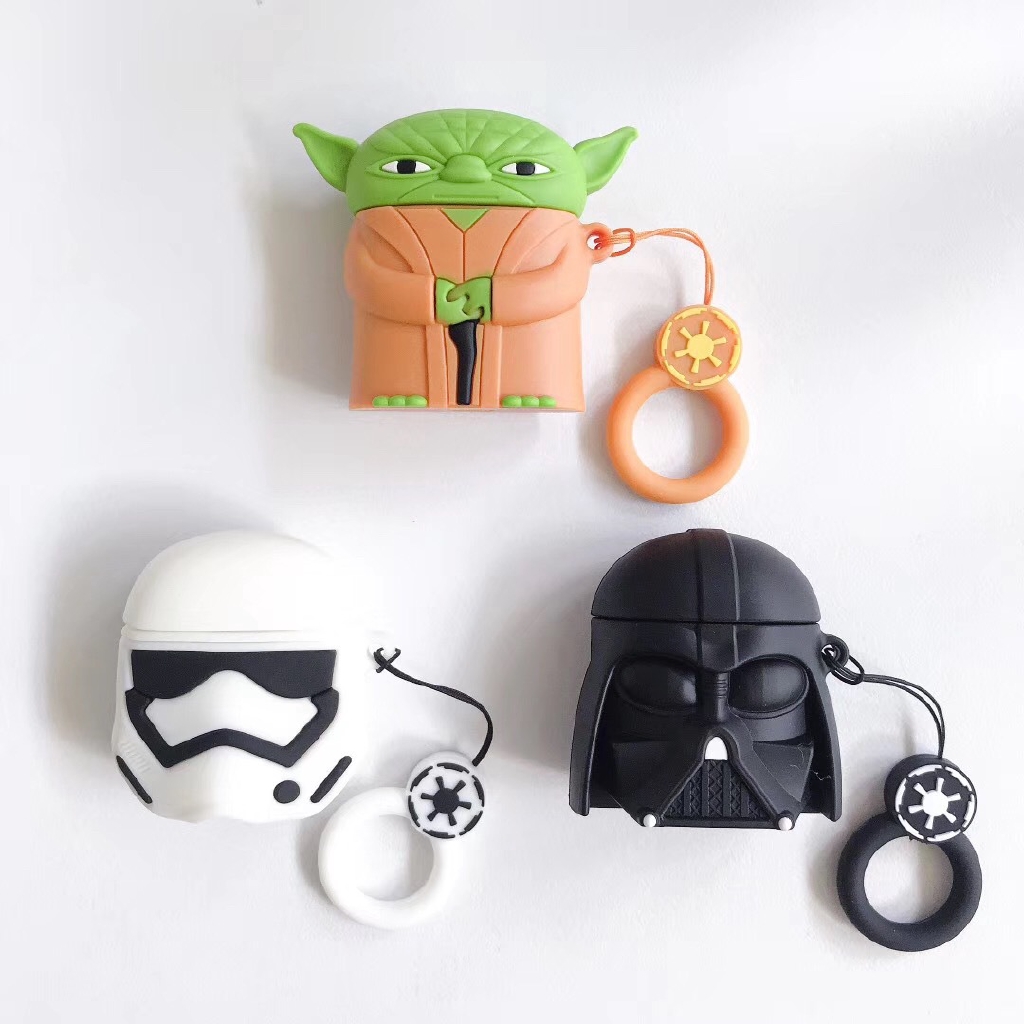 Cute Cartoon Star Wars Protective Case Apple Headphones Airpods 1 2 White Black Samurai Silicone Shatter-resistant Shell