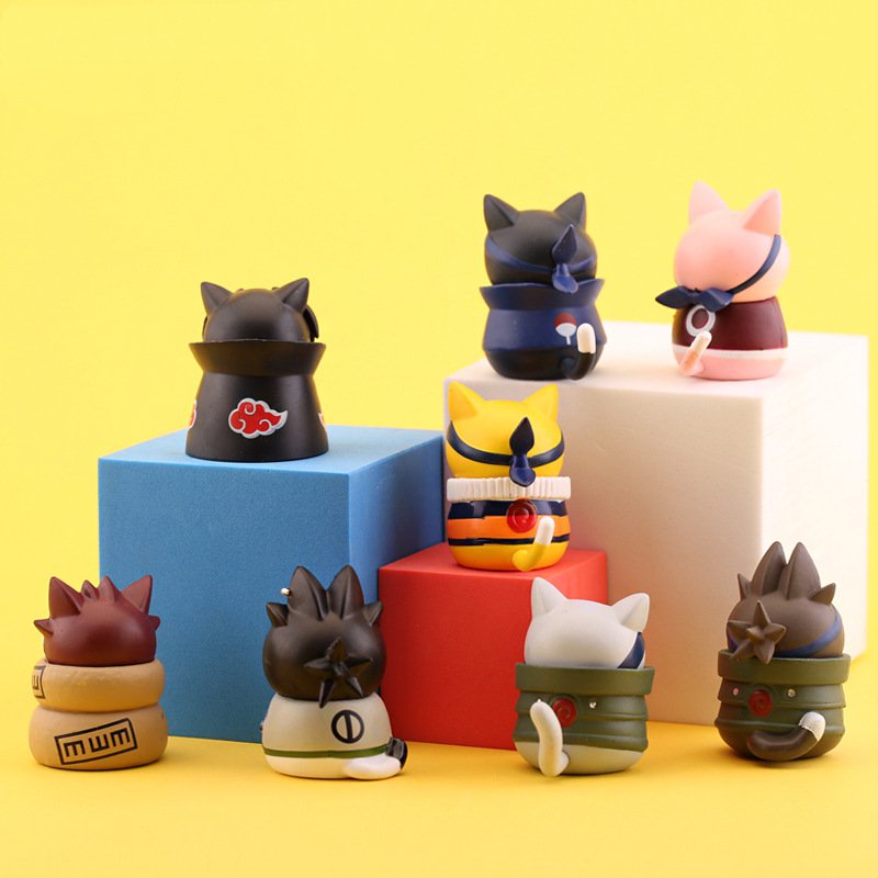 Set 8 Mô Hình Mèo Trong Naruto Kích Thước 5cm Dùng Trang Trí Bánh Sinh Nhật Độc Đáo
