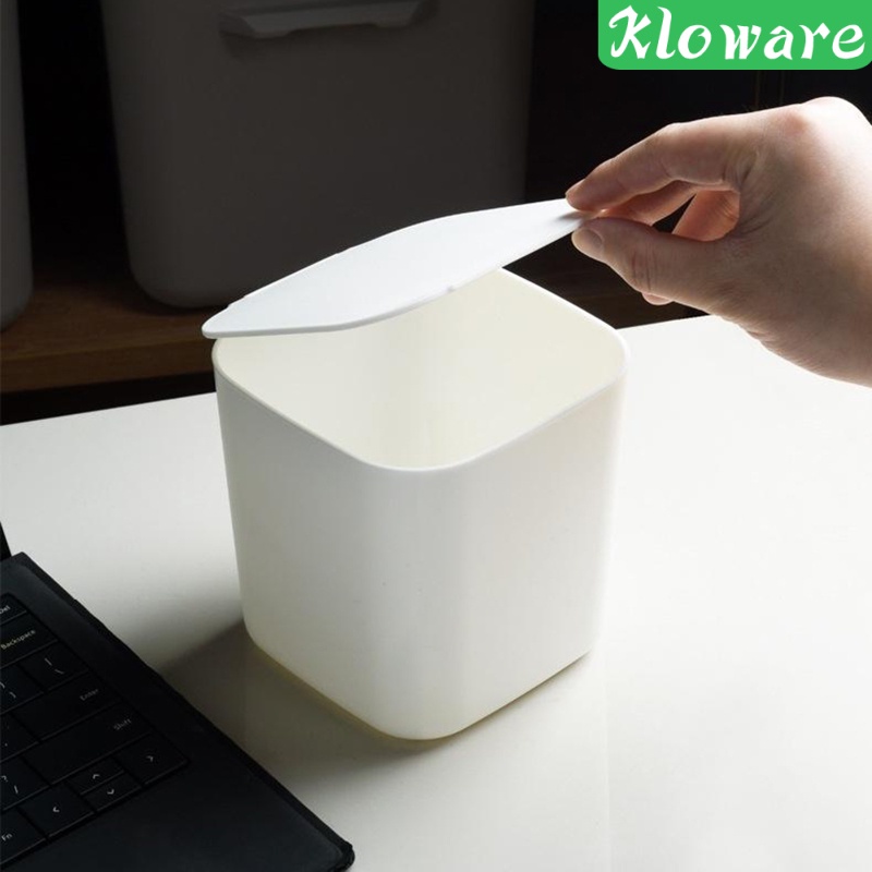 Thùng Rác Nhựa 4 Lít Có Nắp Màu Trắng Cho Phòng Trẻ Em