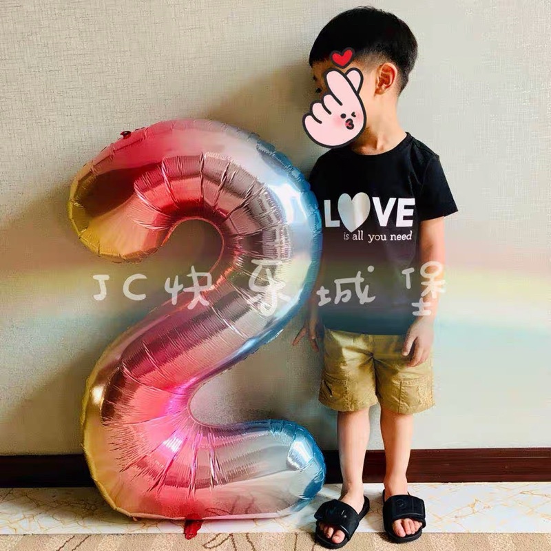 Bóng số tuổi size to 1 Mét màu cầu vồng siêu cưng