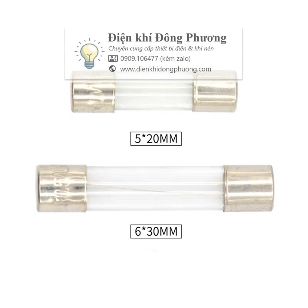 [COMBO 10 cái; Đơn tối thiểu 30k] cầu chì ống thủy tinh đủ loại 5x20mm, 6x30mm 1A/2A/3A/5A/10A/15A/20A 250V