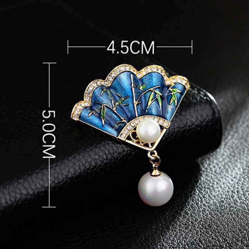 Ghim Cài Áo Hình Quạt Phong Cách Vintage Sáng Tạo