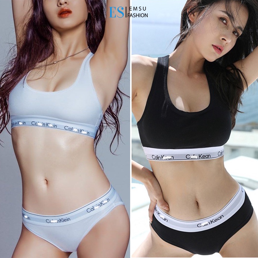 Bộ đồ lót thể thao CK cao cấp có đệm mút cotton co dãn 4 chiều  - CK3