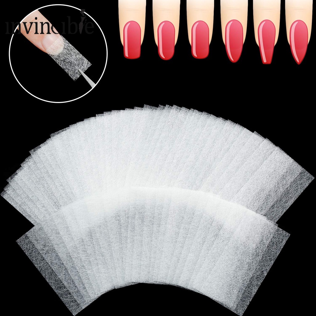 10Pcs Non-Woven Nail Extension Silk Fiberglass/ Nail Care Fiberglass Silk Nails Wrap Stickers Nail Art Tool