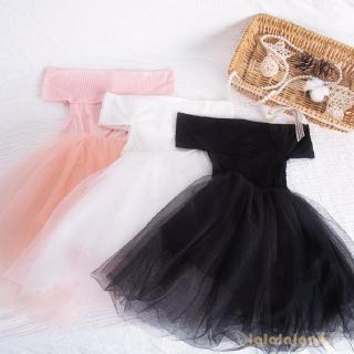Đầm Xòe Tulle Sát Nách Trơn Màu Cho Bé Gái