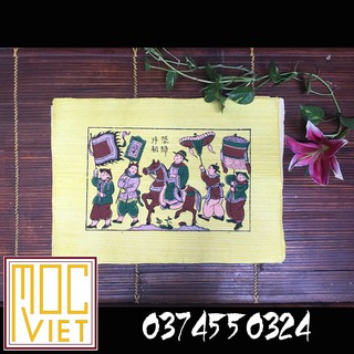 Tranh Đông Hồ Vinh Quy Bái Tổ - Khổ 37x52 cm