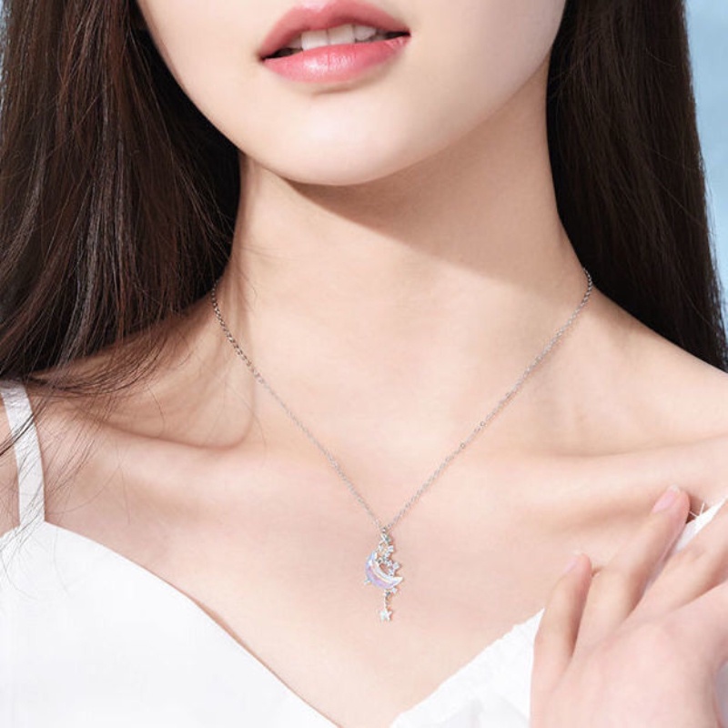 Moon Falling Galaxy Vòng cổ Thiết kế độc đáo Thời trang Đơn giản Cá tính Vòng cổ Nữ