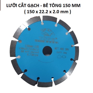 Lưỡi cắt bê tông, lắp vừa các loại máy phay cắt rãnh tường, phay cắt bê tông - Lưỡi Cá 150mm