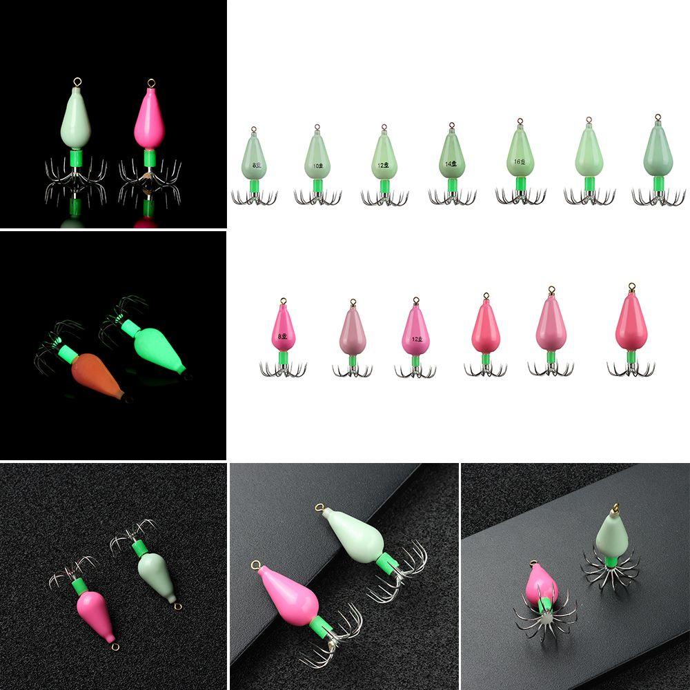 MUVAKO Mồi Câu Cá Hình Mực 12 Lưỡi Cần Câu