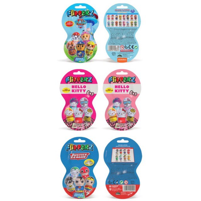 ✉⊕KẸO ĐỒ CHƠI TRẺ EM LẬT ĐẬT HÌNH HELLO KITTY/ PAW PATROL/ JUSTICE LEAGUE RELKON FLIPPERZ