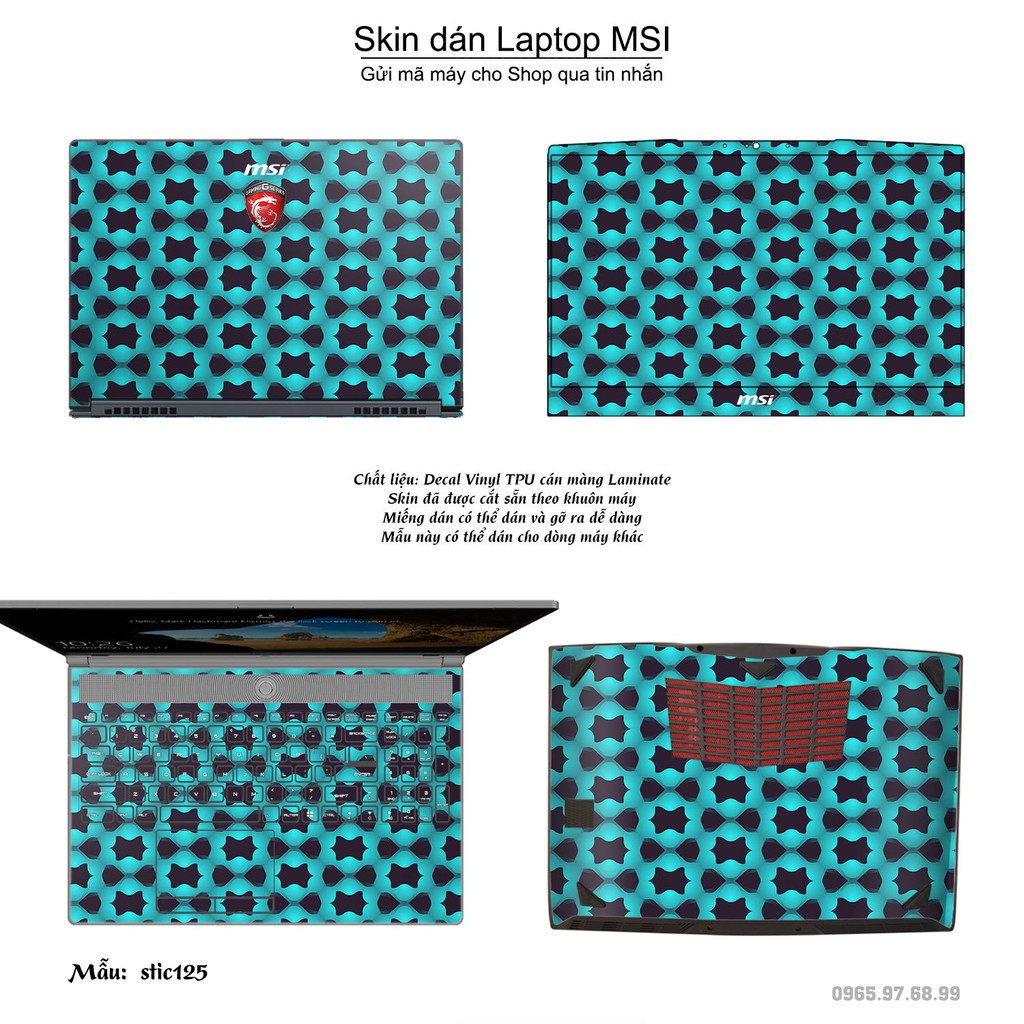 Skin dán Laptop MSI in hình Hoa văn sticker _nhiều mẫu 21 (inbox mã máy cho Shop)